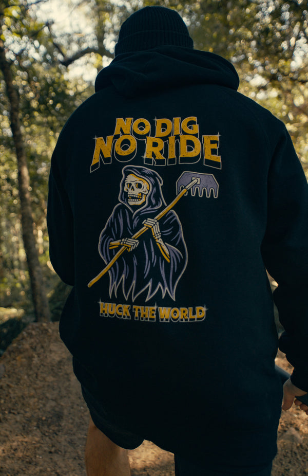 "No Dig No Ride" Hoodie Black