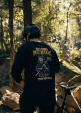 "No Dig No Ride" L/S Cotton Tee Black