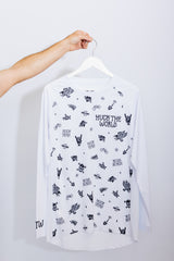 "Flash Icons" Long Sleeve Jersey White