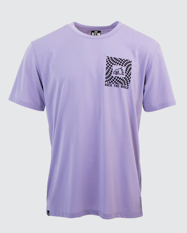 "Checkers” S/S Tech Tee Dusty Lilac