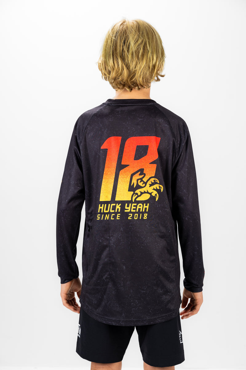 "Est 18" YOUTH Long Sleeve Jersey Acid Black