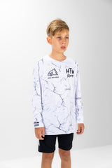 "Racing White Marble" YOUTH Long Sleeve Jersey