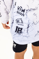 "Racing White Marble" YOUTH Long Sleeve Jersey