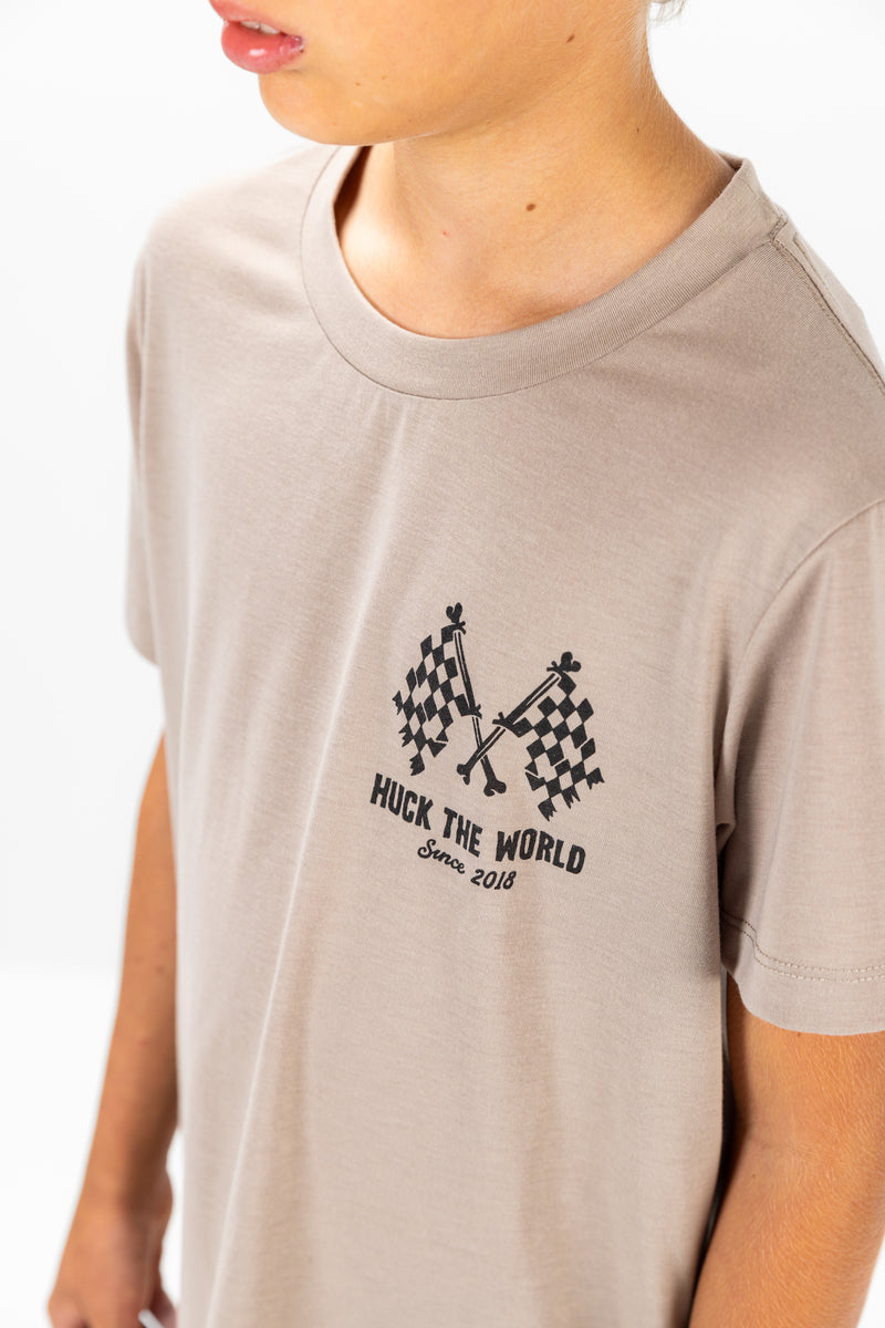 "Flags” YOUTH S/S Tech Tee Mushroom