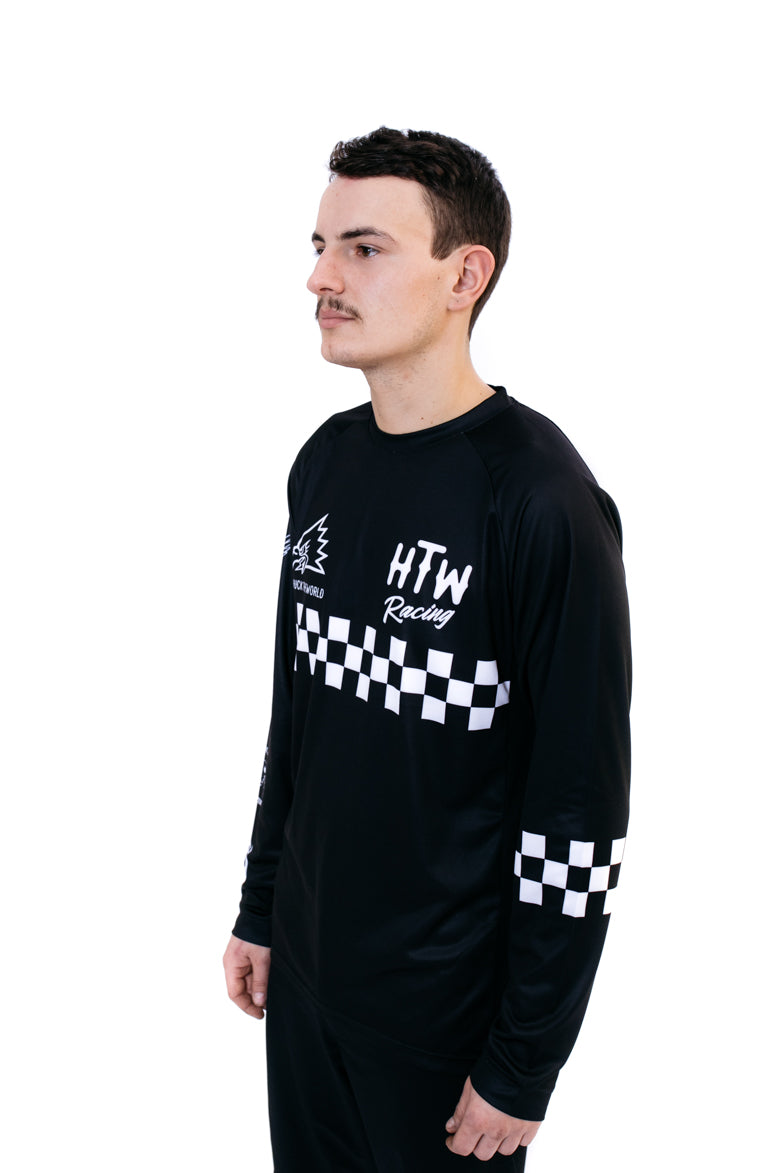 "Checkers" L/S Jersey Black