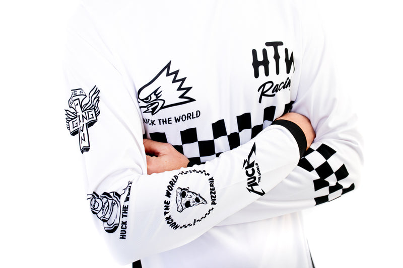 "Checkers" L/S Jersey Racing White