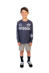 "Checkers" L/S Jersey Platinum Slate YOUTH