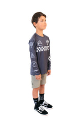 "Checkers" L/S Jersey Platinum Slate YOUTH
