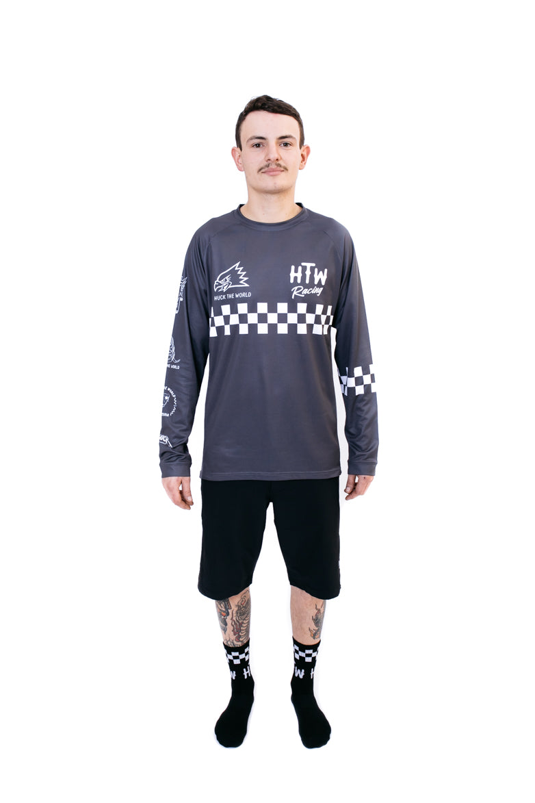 "Checkers" L/S Jersey Platinum Slate