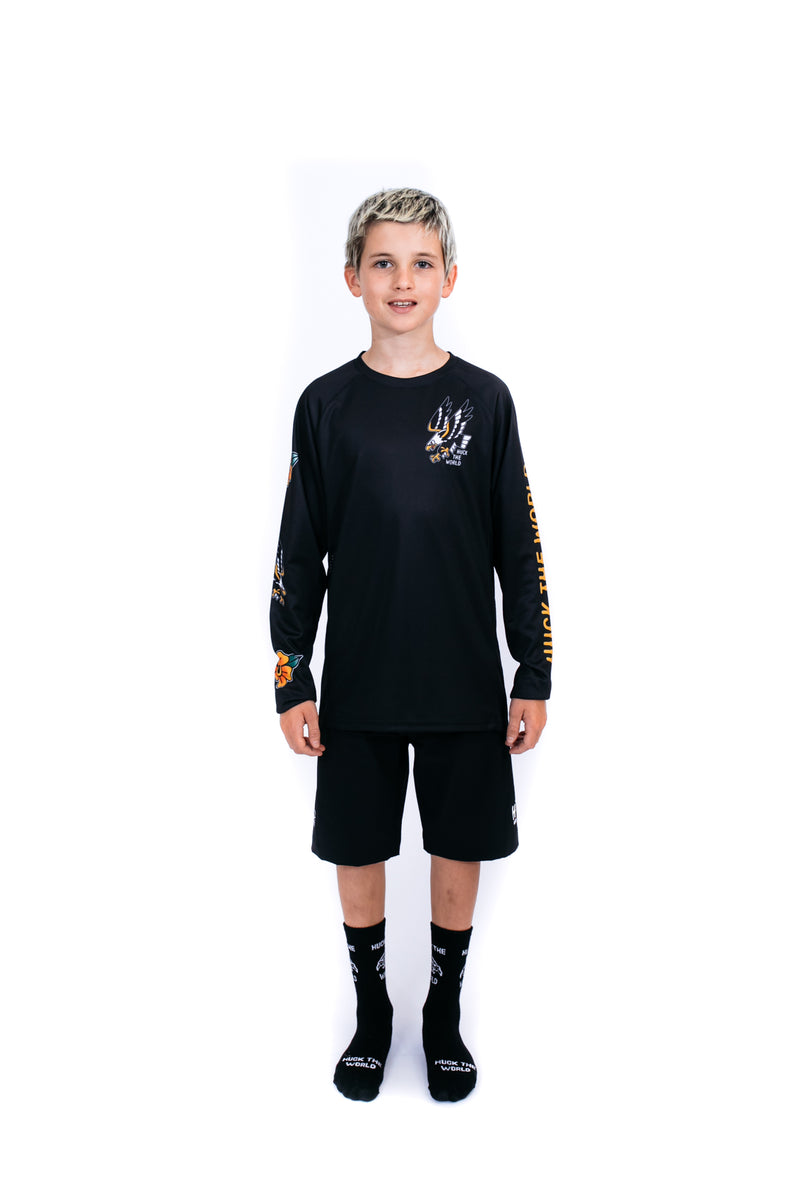"Flash Eagle" YOUTH Long Sleeve Jersey Black