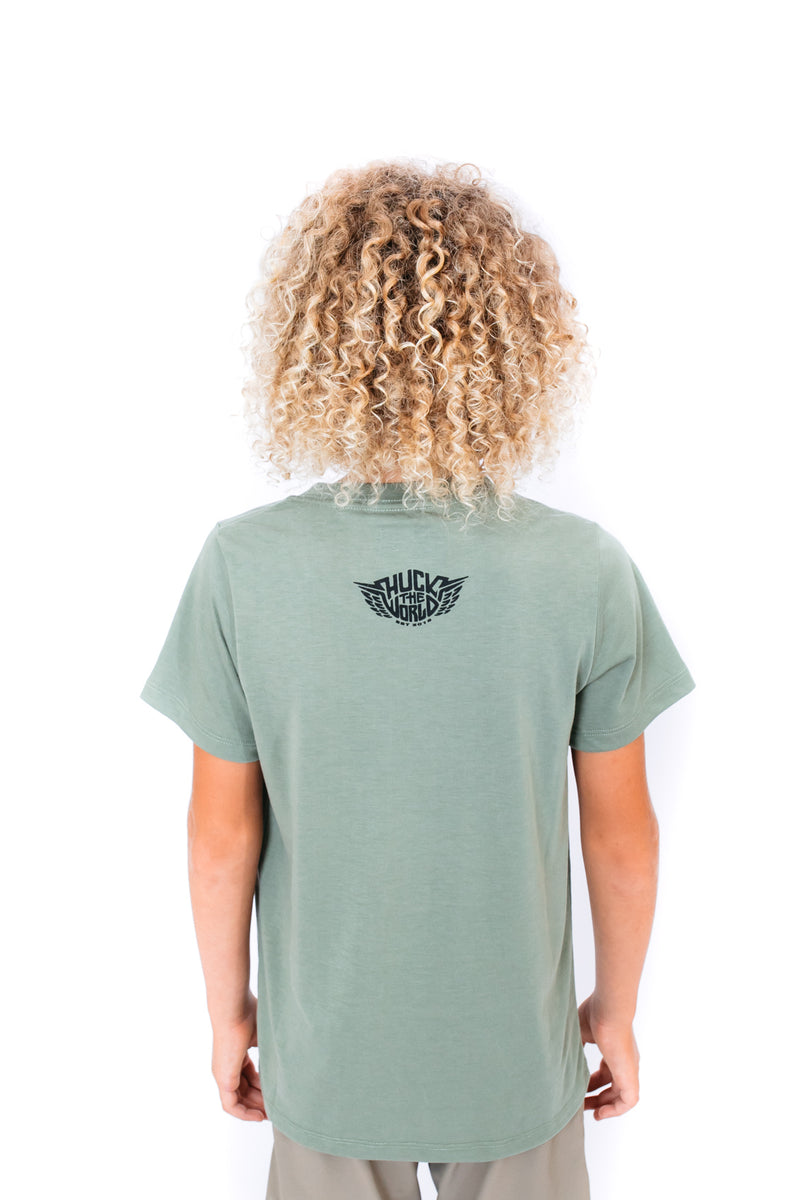 “Wings” YOUTH S/S Tech Tee Eucalypt Green