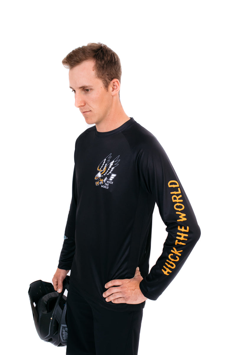 "Flash Eagle" Long Sleeve Jersey Black