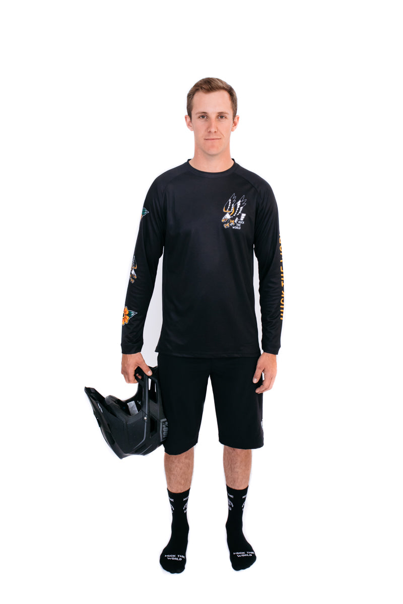 "Flash Eagle" Long Sleeve Jersey Black