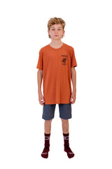 “Scribble Eagle” YOUTH S/S Tech Tee Burnt Chilli