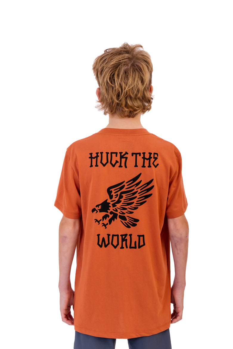 “Scribble Eagle” YOUTH S/S Tech Tee Burnt Chilli