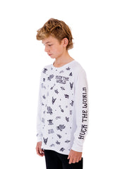 "Flash Icons" YOUTH Long Sleeve Jersey White