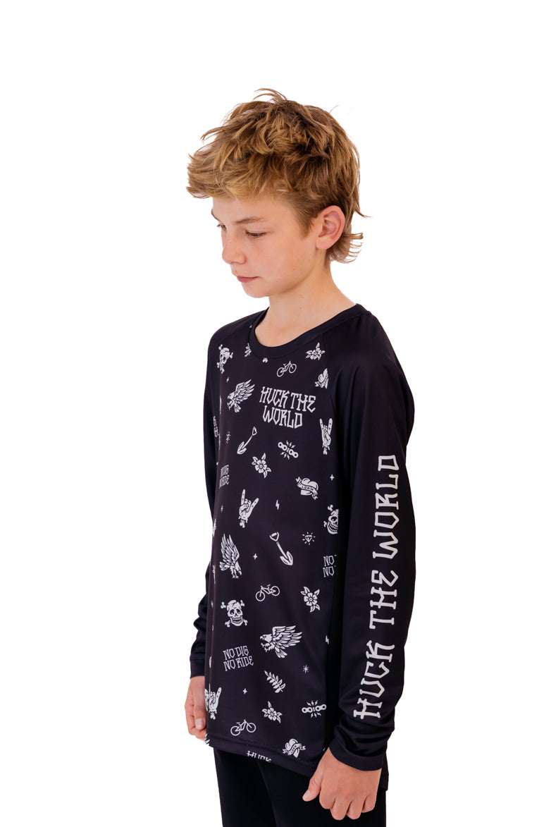 "Flash Icons" YOUTH Long Sleeve Jersey Black