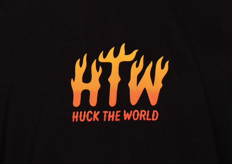 “HTW Flamez Logo” YOUTH S/S Tech Tee Black